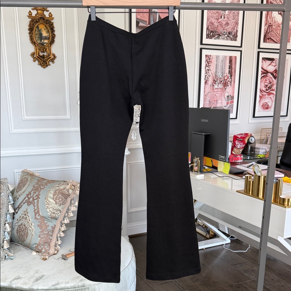 Zara Black Flared Knit Pants size Large - Picture 7 of 9